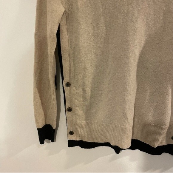 J Crew sweater women side button elbow patch Colorblock Sweater size small - Picture 9 of 10